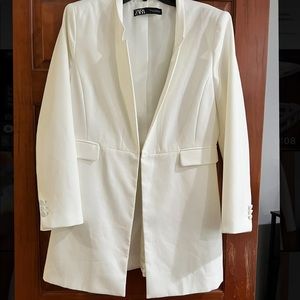 Zara Basic White Classy Blazer